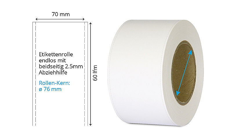 Blanko Papier-Etiketten auf Rolle